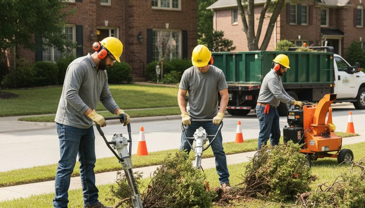 Shrub removal service in Highland Park, IL for overgrown shrubs and root systems
