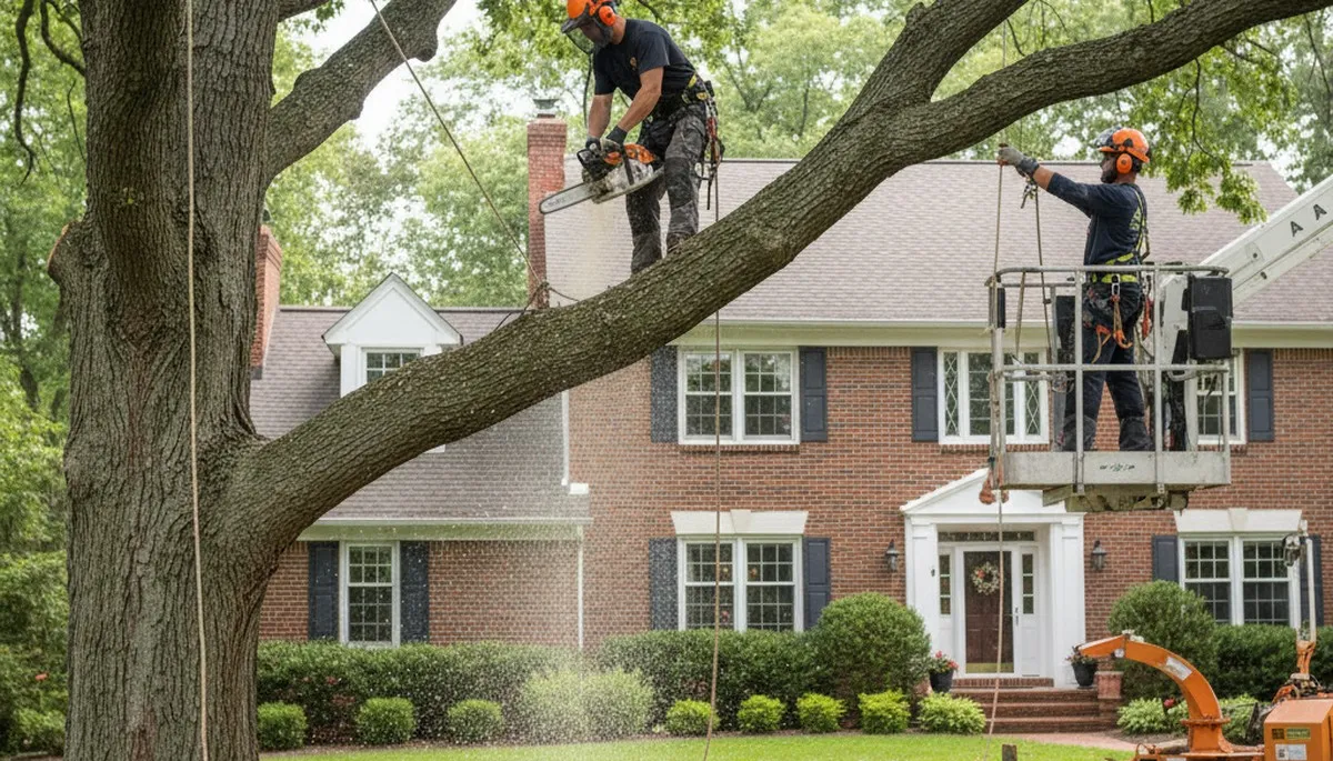 Tree service crew in Highland Park, IL providing expert tree trimming and removal